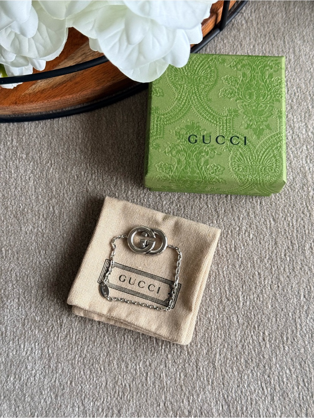 Gucci Silver Interlocking G Chain Bracelet Size Small Brand New
